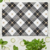 Trendy Black White Pset Pattern Theedoek (Gevouwen)