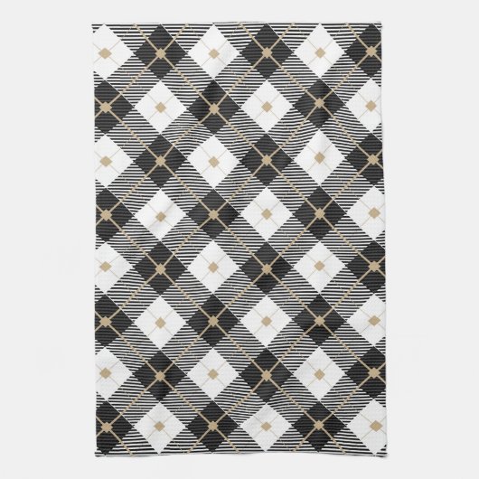 Trendy Black White Pset Pattern Theedoek (Verticaal)