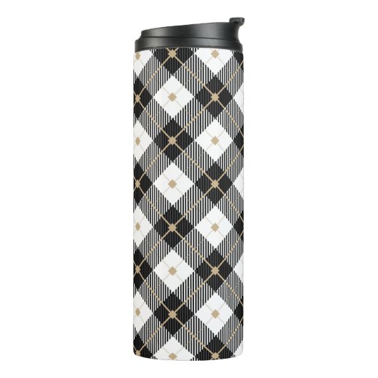 Trendy Black White Pset Pattern Thermosbeker (Gedraaid links)