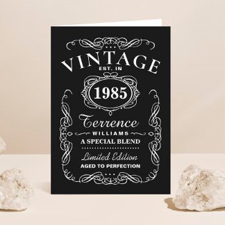 Trendy Black & White Typography Birthday Kaart