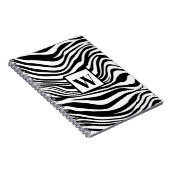 Trendy Black White Zebra print met afbeelding mono Notitieboek (Rechterzijde)