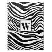 Trendy Black White Zebra print met afbeelding mono Notitieboek (Voorkant)