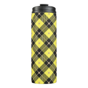 Trendy Black Yellow Pset Pattern Thermosbeker