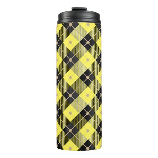 Trendy Black Yellow Pset Pattern Thermosbeker (Voorkant)