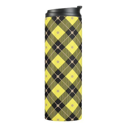 Trendy Black Yellow Pset Pattern Thermosbeker (Gedraaid links)