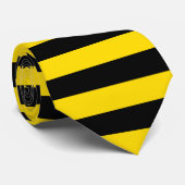 Trendy Black Yellow Striped Sjabloon Moderne afbee Stropdas (Opgerold)