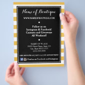 Trendy Black Yellow Stripes Boutique Events Flyer (Hand)