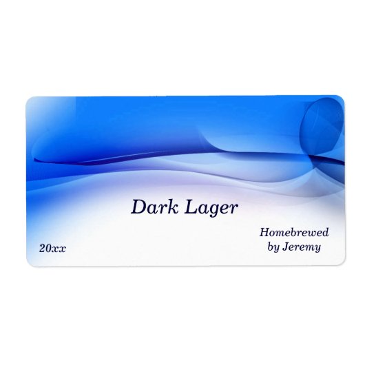 Trendy Blauw Bier Label (Voorkant)