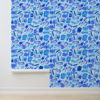 Trendy Blauw Terug naar School Patroon Peel en Sti
