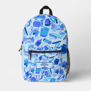 trendy blauw Terug naar School Pattern Bedrukte Rugzak