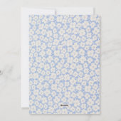 Trendy Blauw & Wit Bloemen Daisy Feestdagenkaart (Achterkant)