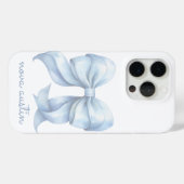 Trendy blauwe boog gepersonaliseerd met naam monog Case-Mate iPhone case (Achterkant (horizontaal))