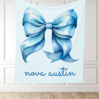 Trendy blauwe boog gepersonaliseerd met naam monog