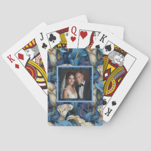 Trendy Blauwe Calla Lelie Fantasie Traditionele Tr Pokerkaarten