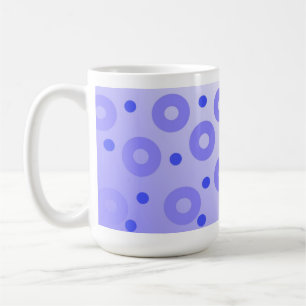 Trendy blauwe cirkels en koningsblauwe stippen koffiemok