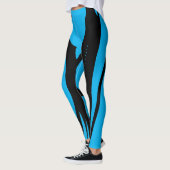 Trendy blauwe en zwarte workout leggings (Links)