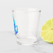 Trendy Blauwe Geode Edelsteen Kristallen Shot Glas (Rechts)