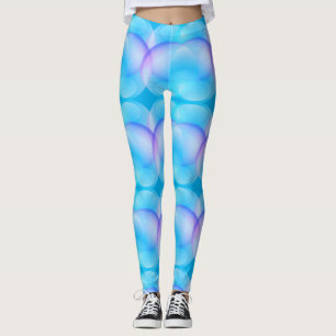 Trendy Blauwe Gradiënt Zeepbellen Patroon Legg Leggings