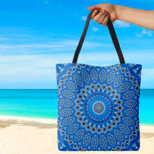 Trendy blauwe saffier eiland boho draagtas