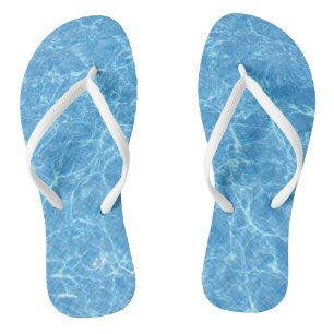 Trendy Blauwe Water Aqua Sjabloon Volwassene Slank Teenslippers