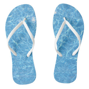 Trendy Blauwe Water Witte Slanke Bandjes Voetbed V Teenslippers