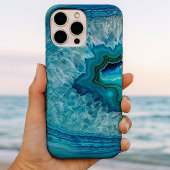 Trendy Blauwgroen Blue Aqua Turquoise Geode Rock P Case-Mate iPhone Case