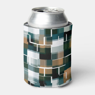 Trendy Blauwgroen Bruin Witte Pset Blikjeskoeler