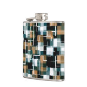 Trendy Blauwgroen Bruin Witte Pset Heupfles (Links)