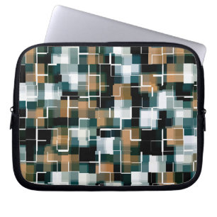 Trendy Blauwgroen Bruin Witte Pset Laptop Sleeve