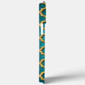 Trendy Blauwgroen Faux Shiny Gold Glitter Mosaic A Case-Mate iPhone Case (Achterkant / Rechts)