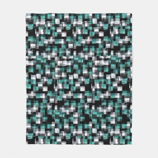 Trendy Blauwgroen Green White Cool Fleece Blanket (Voorkant)