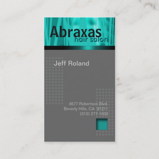Trendy Blauwgroen grijs Visitekaartje "Abraxas" Afsprakenkaartje (Voorkant)
