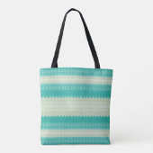 Trendy Blauwgroen Neo Mint Green Knit Pattern and Tote Bag (Achterkant)