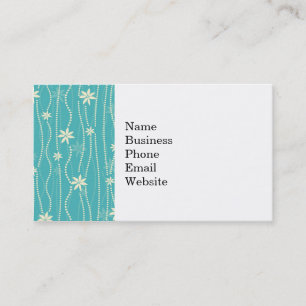 Trendy Blauwgroen Summer Flower Pattern Visitekaartje
