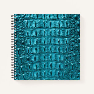 trendy blauwgroen turquoise aqua blauwe alligator notitieboek