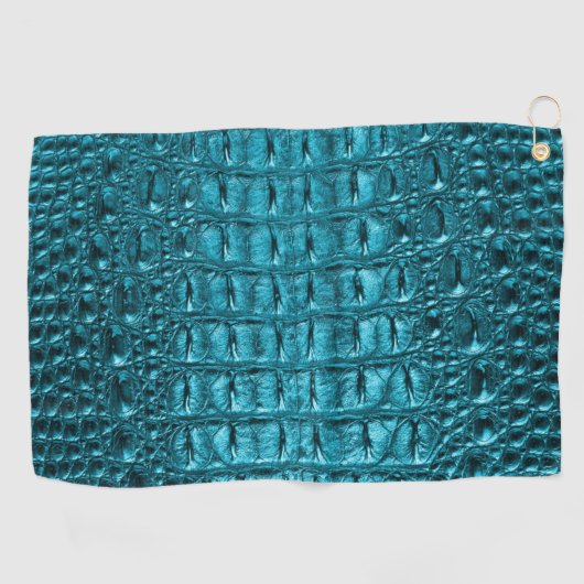 trendy blauwgroen turquoise aqua blue alligator pr golfhanddoek (Horizontaal)
