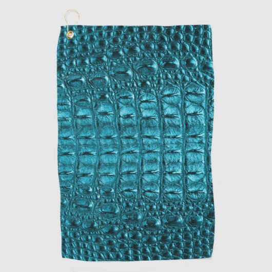 trendy blauwgroen turquoise aqua blue alligator pr golfhanddoek (Voorkant)