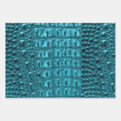 trendy blauwgroen turquoise aqua blue alligator pr inpakpapier vel (Voorkant)