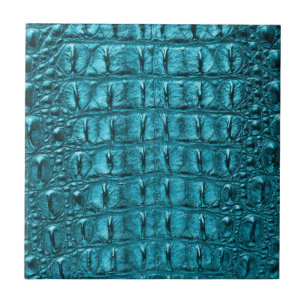 trendy blauwgroen turquoise aqua blue alligator pr tegeltje