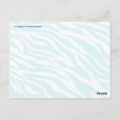 Trendy Blauwgroen witte zebrastripes Vleesdierlijk Briefkaart (Achterkant)