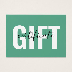 Trendy Block Colour Business Cadeaucertificaat Visitekaartje