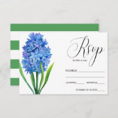 Trendy Bloem Blauw Hydrangea rustieke bruiloft RSV RSVP Kaartje (Voorkant / Achterkant)