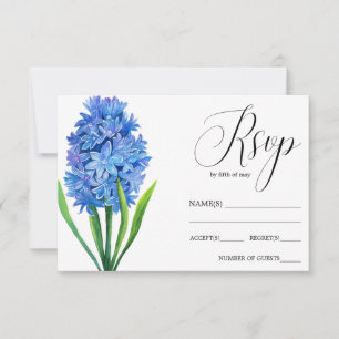 Trendy Bloem Blauw Hydrangea rustieke bruiloft RSV RSVP Kaartje