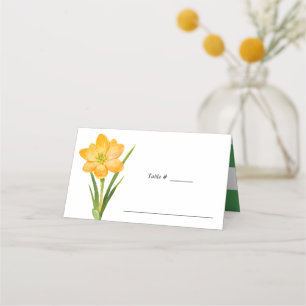 Trendy Bloem geel krokus trouwtafel plaats