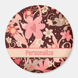 Trendy Bloemen Gepersonaliseerde Moderne Inspirivi Magneet