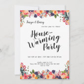 Trendy Bloemen Housewarming Party Uitnodiging (Voorkant)