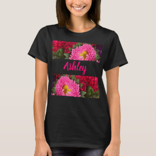 Trendy Bloemen Roze en Rode Aster Bloemen T-Shirt