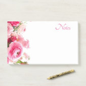 Trendy Bloemen Waterverf Sjabloon Custom Rozen Post-it® Notes (Op bureau)