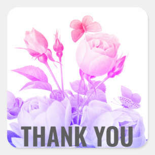 Trendy bloemendecor moderne bedankt vierkante sticker