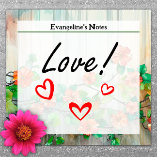 Trendy bloemrijke tuin, rode bloemen 3" x 3" post-it® notes